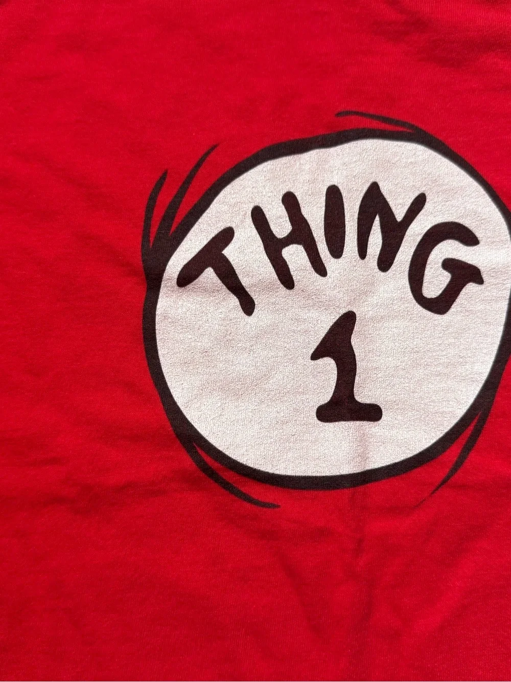 Thing 1 Dr Seuss Youth Small Red T-Shirt Port & Company Costume Tee Size 7/8